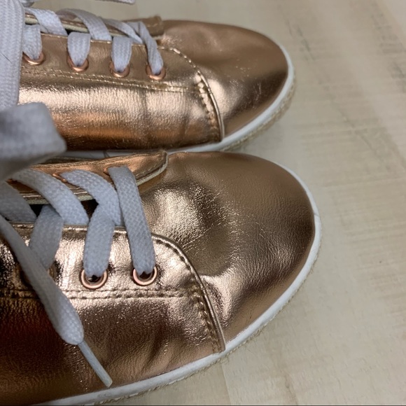 Bamboo Rose Gold Espadrilles Sneakers Size 6.4 - Picture 2 of 9